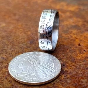 1/4 oz Fine Silver Incuse Indian Coin Ring